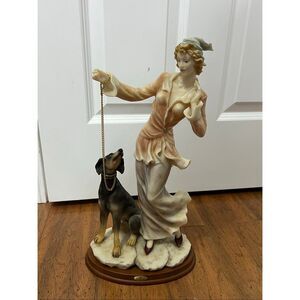 Vintage Giuseppe Armani Lady with Dog figurine